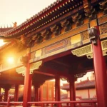 Tranquil-Sunrise-over-Ornate-Chinese-Temple-2