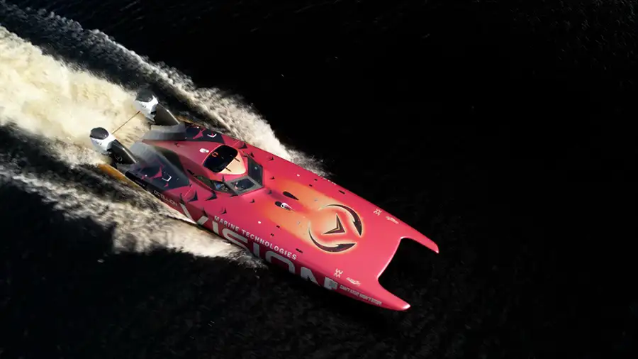 Vision Marine - Electric Marine Powertrain Technology Gets the Backing of a $2 Billion Powerhouse 3 vision marine red boat