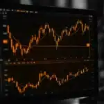 Financial graphs on a computer screen