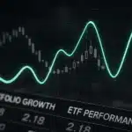 Digital financial chart displaying trends and market performance data.