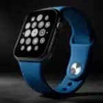 An Apple smartwatch displayed in an elegant and modern setting.