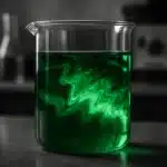 Beaker with colorful chemical solutions