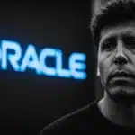 A close-up of an individual with digital signage in the background.