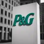The P&G corporate building facade with prominent signage.