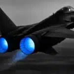 Advanced military jet in flight