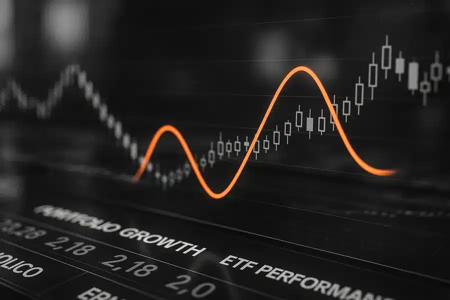 Digital stock market chart display with graphs and data