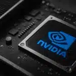 Nvidia chip on a circuit board.