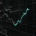 Financial data and graphs with overlaid lines and charts.