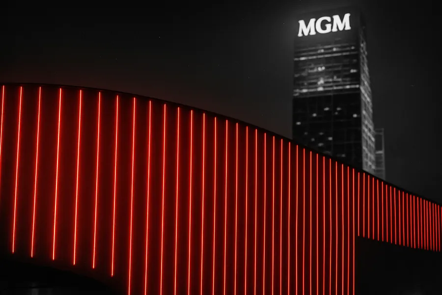 MGM Resorts building with illuminated signage