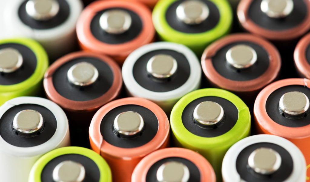 Closeup of battery