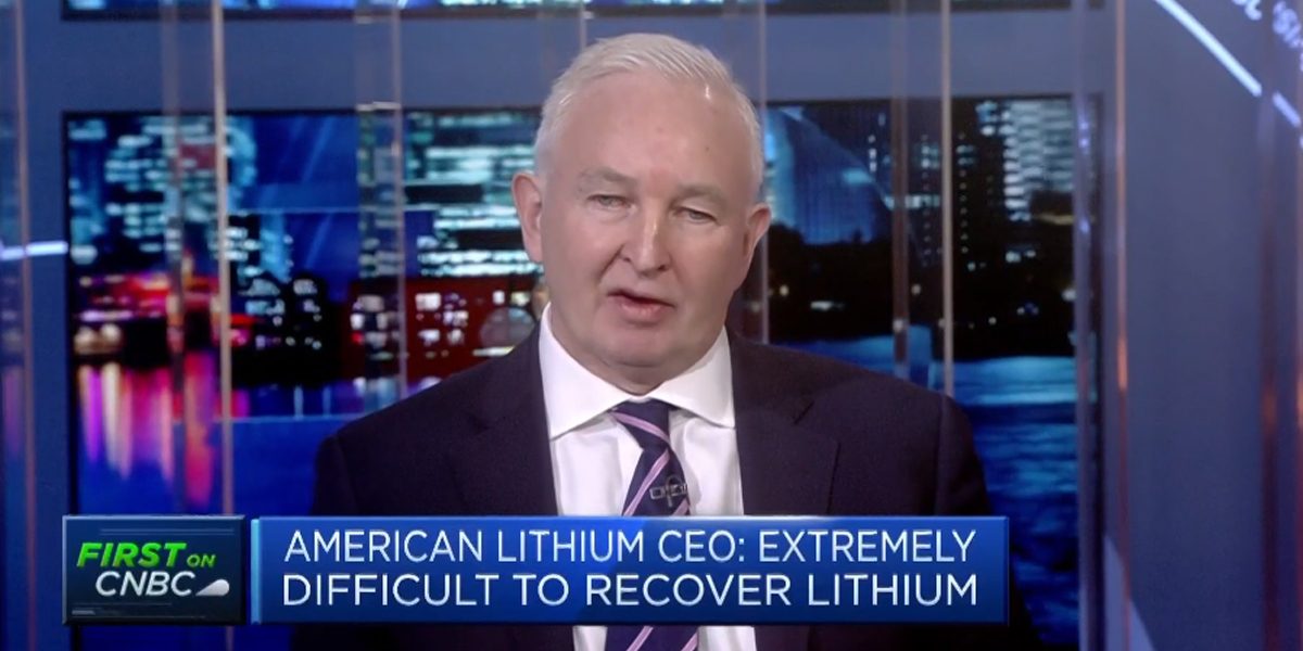 American Lithium CEO Simon Clarke in an interview with CNBC.